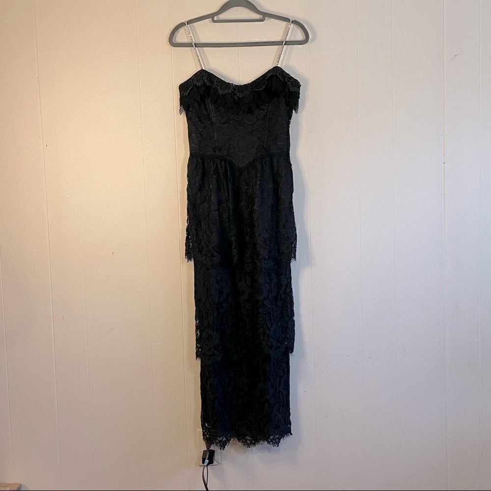 Vintage Jessica McClintock Tiered Lace Dress